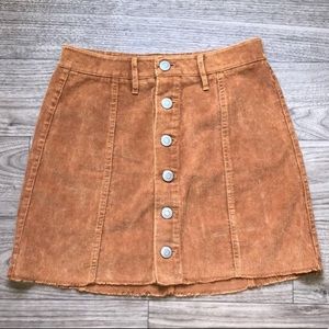 Corduroy Button Down Skirt